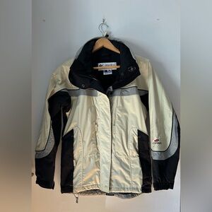 LIKE NEW!!Columbia Women's Cream and Black Jacket. Size: Small